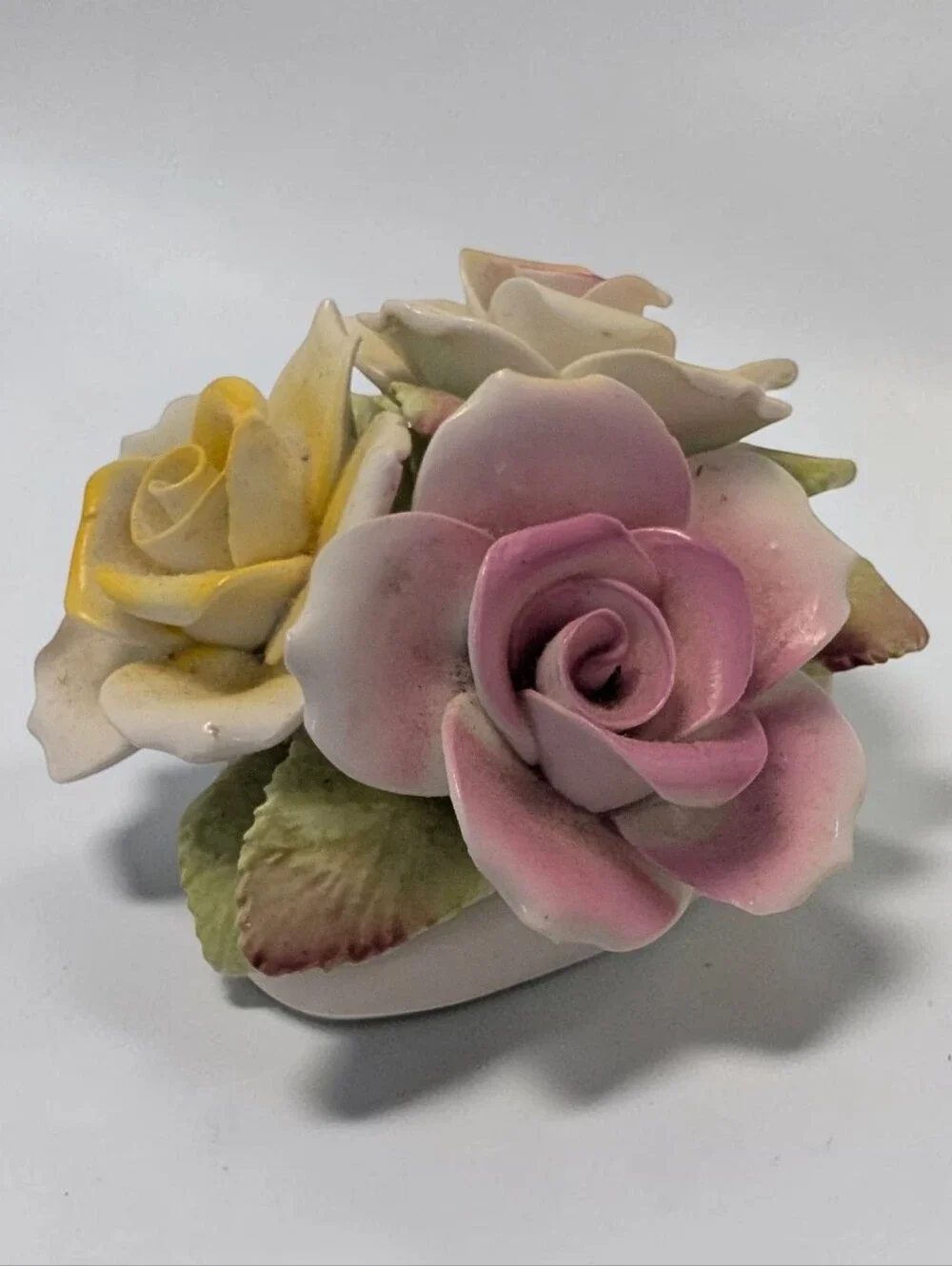 VINTAGE Bone China Figurine Bouquet Royale Stratford England Pink Yellow White